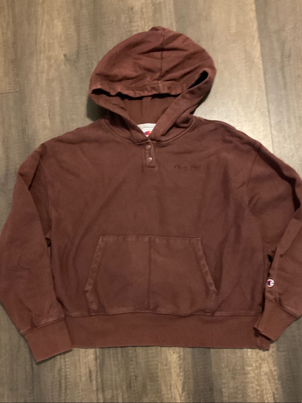 Champion Brown Hooded Pullover Sweatshirt